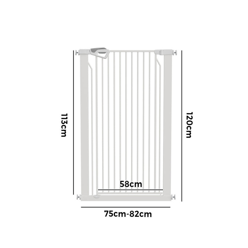 Alopet 120cm Retractable Safety Gate Pet Fence Guard Door White