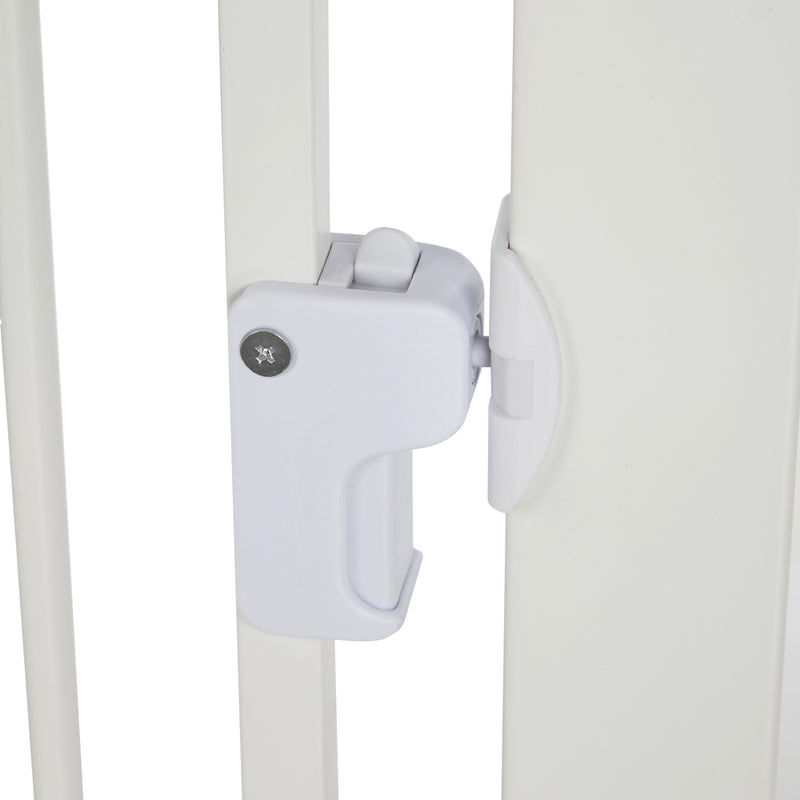 Alopet 143cm Retractable Gate Pet Dog Cat with Walk Through Door White