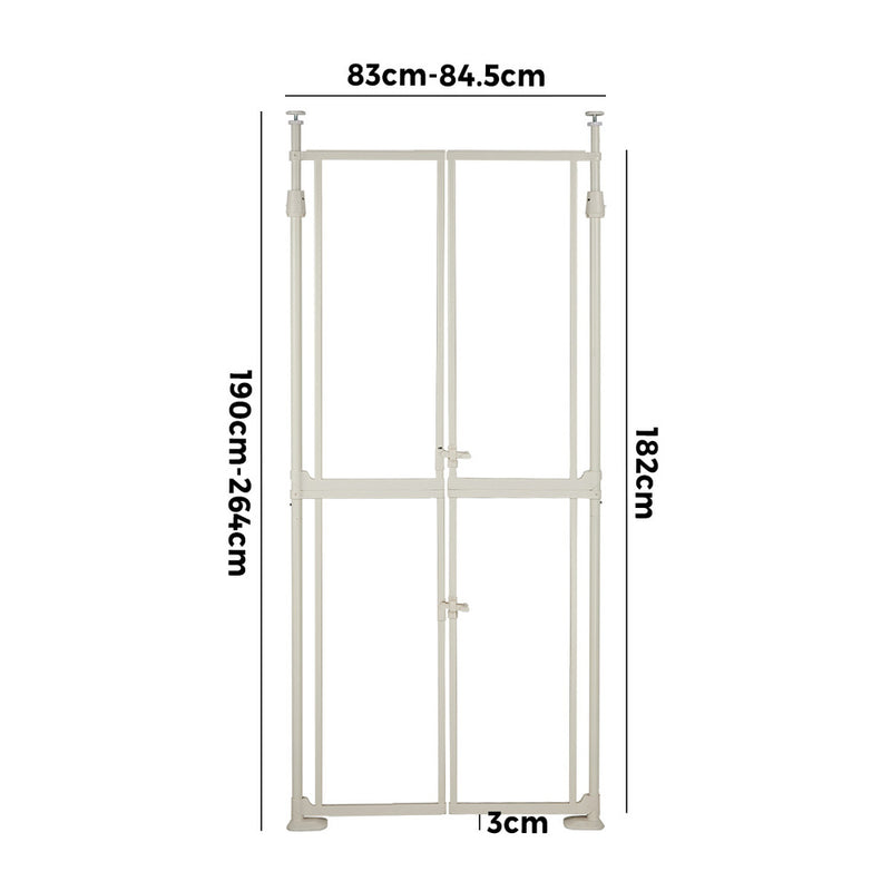 Alopet 190-264cm Extra Tall Cat Dog Retractable Gate Pet Invisible