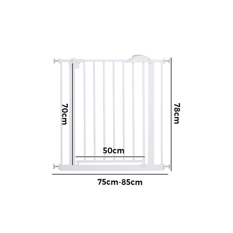Alopet 78cm Retractable Safety Gate Pet Dog Cat Fence Guard Door White