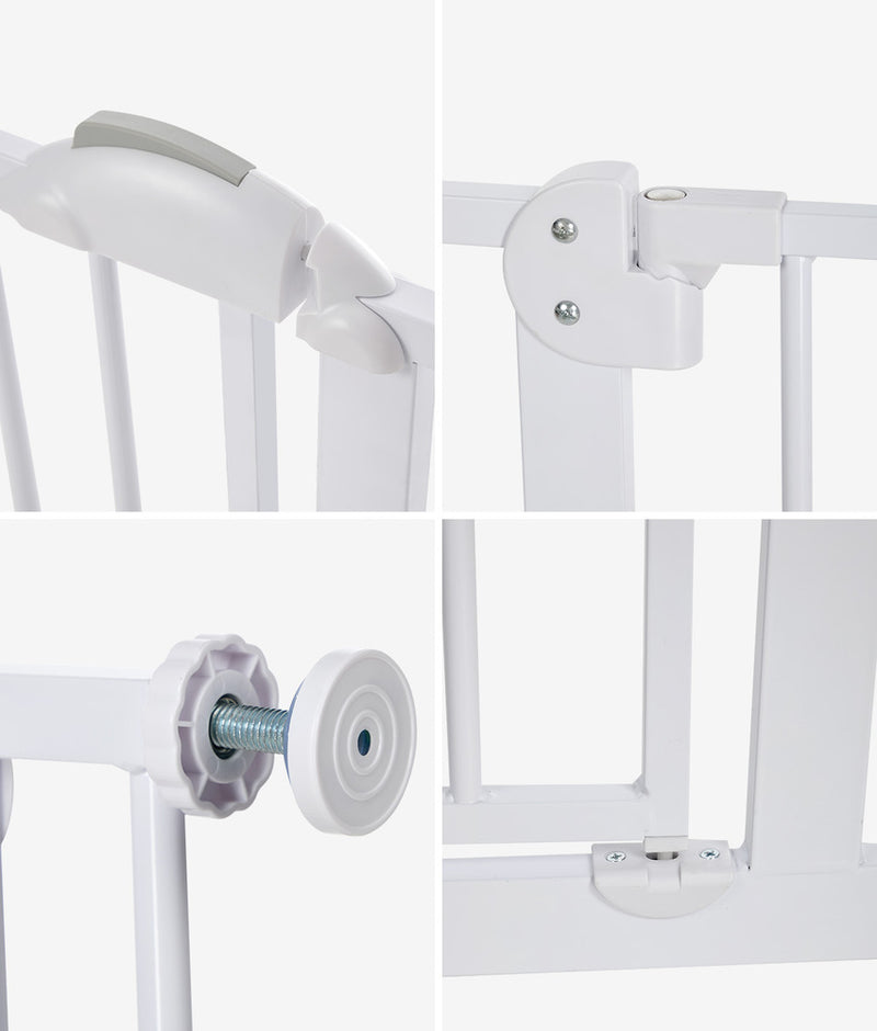 Alopet 78cm Retractable Safety Gate Pet Dog Cat Fence Guard Door White