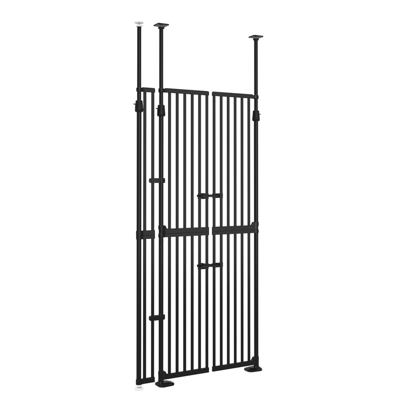 Alopet 190cm-264cm Retractable Gate Pet Dog Cat Extra Tall Fence Black