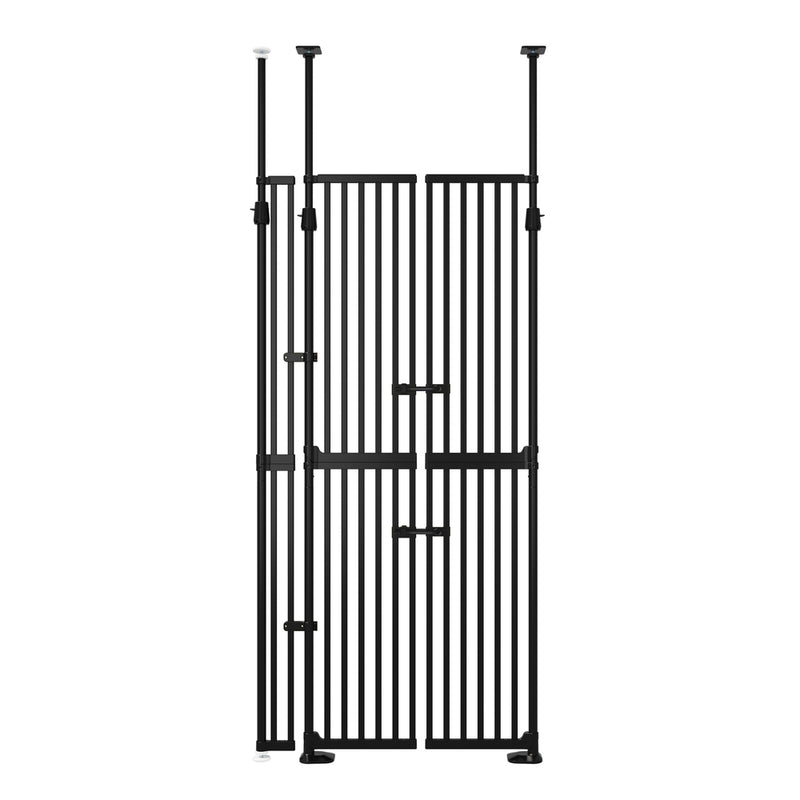 Alopet 190cm-264cm Retractable Gate Pet Dog Cat Extra Tall Fence Black