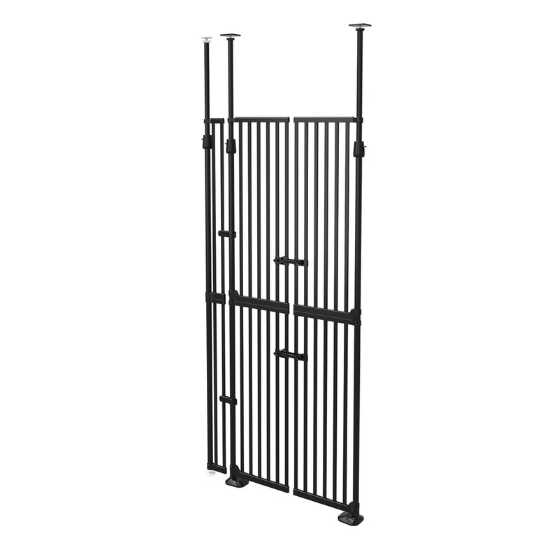 Alopet 190cm-264cm Retractable Gate Pet Dog Cat Extra Tall Fence Black