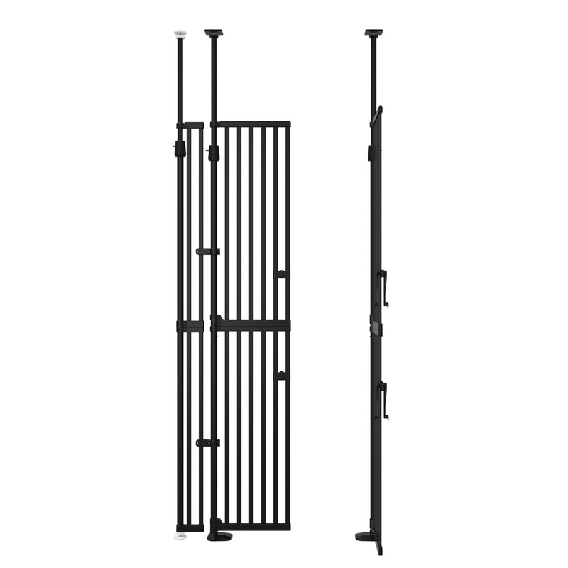 Alopet 190cm-264cm Retractable Gate Pet Dog Cat Extra Tall Fence Black