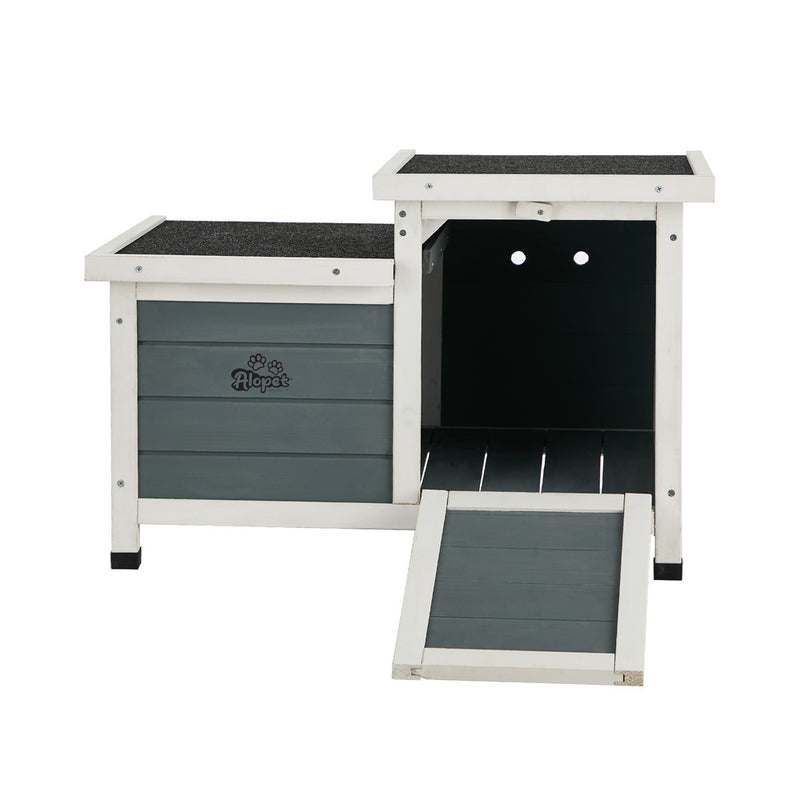 Alopet Outdoor Rabbit Cat Hutch Wooden Coop House Enclosure