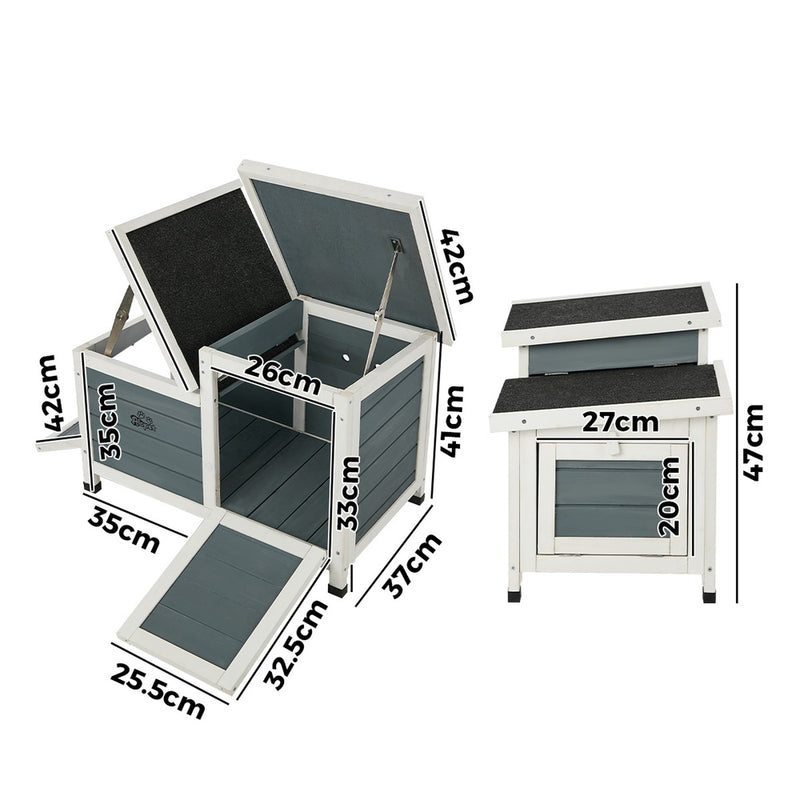 Alopet Outdoor Rabbit Cat Hutch Wooden Coop House Enclosure
