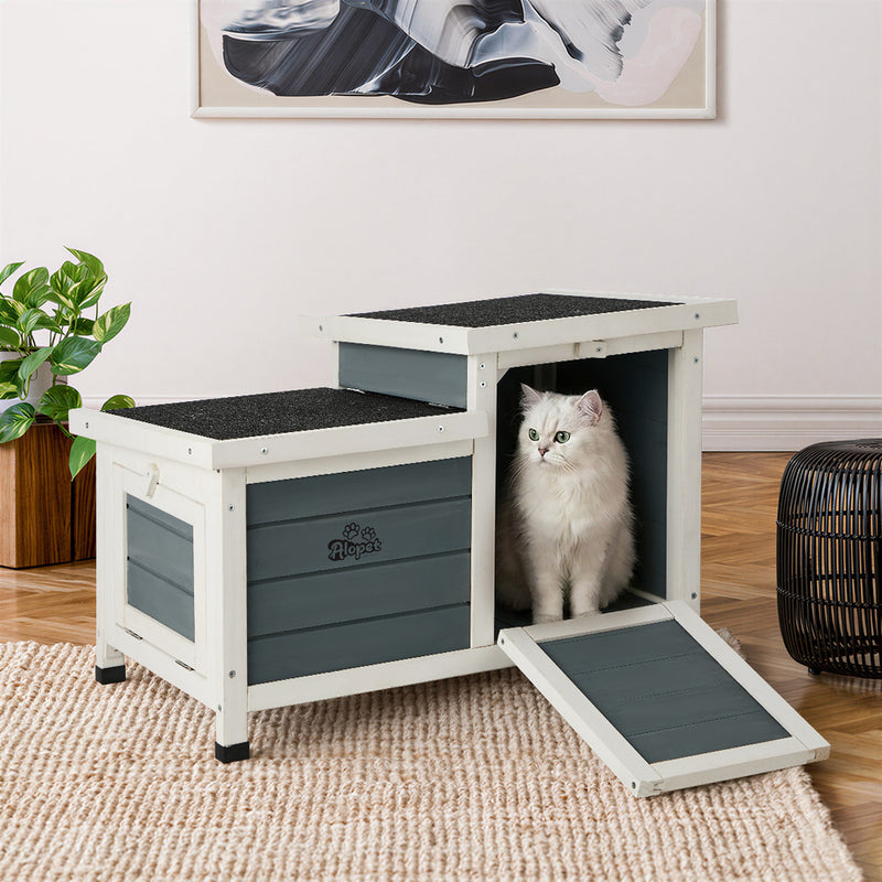 Alopet Outdoor Rabbit Cat Hutch Wooden Coop House Enclosure