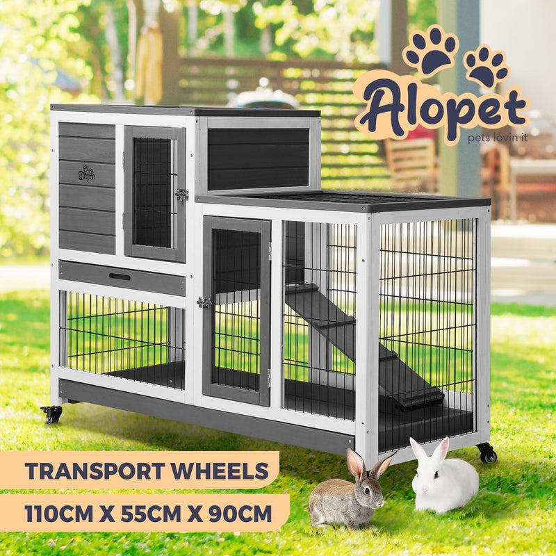 Alopet Rabbit Hutch Chichen Coop 100 x 55 x 90cm