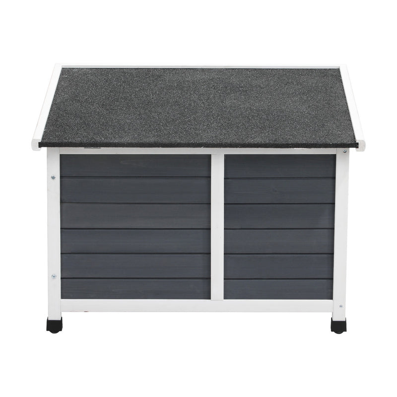 Alopet Dog Kennel House Wooden Grey and White
