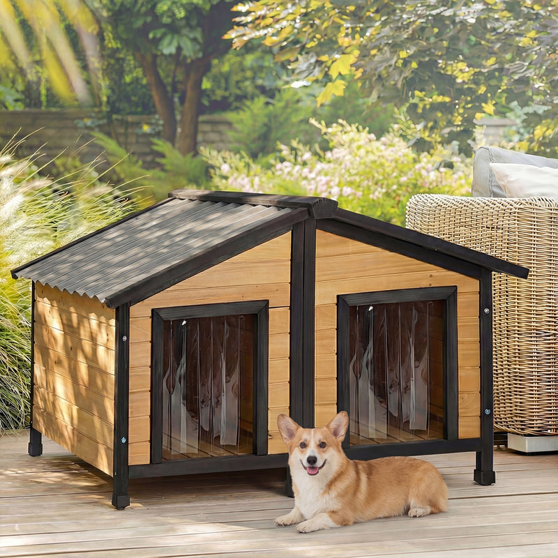 Alopet Dog Kennel Outdoor Indoor Pet House Wooden Puppy Cabin Kennels