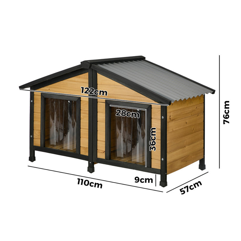 Alopet Dog Kennel Outdoor Indoor Pet House Wooden Puppy Cabin Kennels