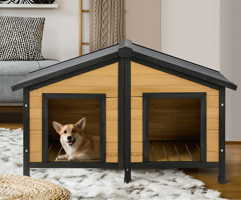 Alopet Dog Kennel Outdoor Indoor Pet House Wooden Puppy Cabin Kennels