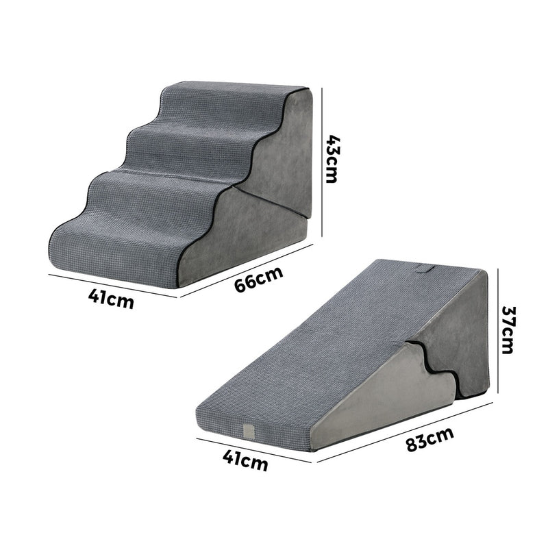 Alopet Foam Pet Ramp Stairs Washable 4 Steps