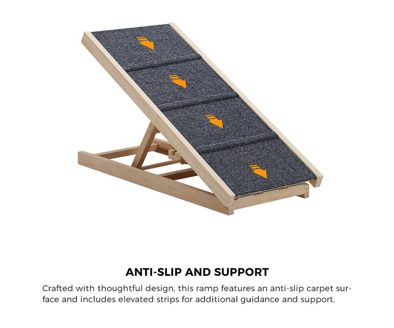 Alopet Dog Pet Ramp Adjustable Height Foldable 70cm