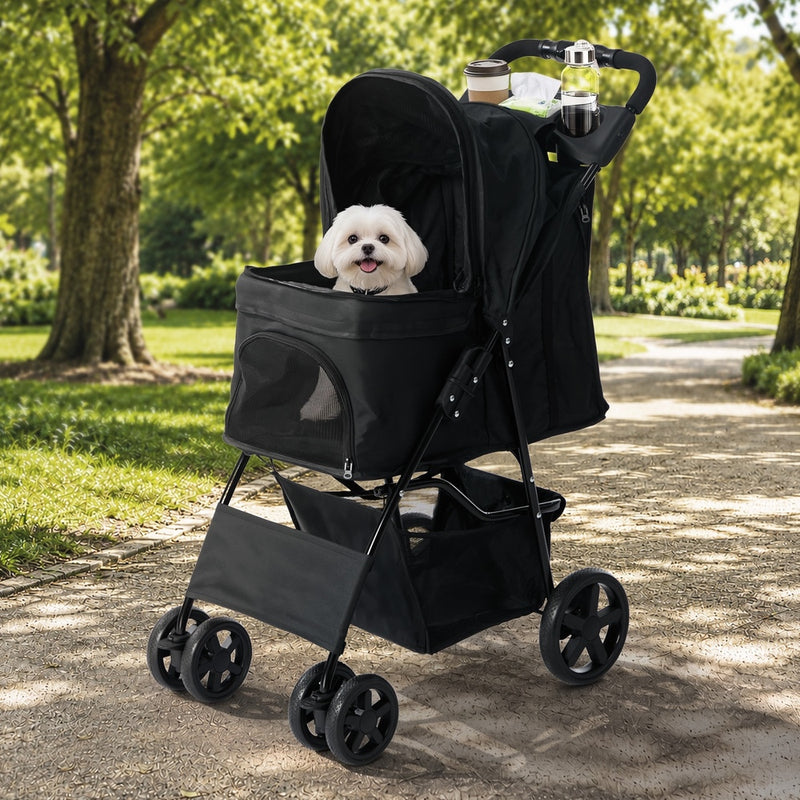 Alopet Pet Stroller Pram Carrier Cage Pushchair Foldable