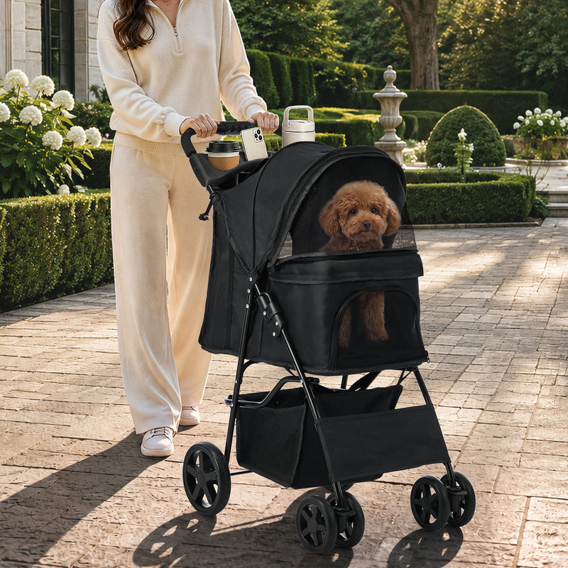 Alopet Pet Stroller Pram Carrier Cage Pushchair Foldable
