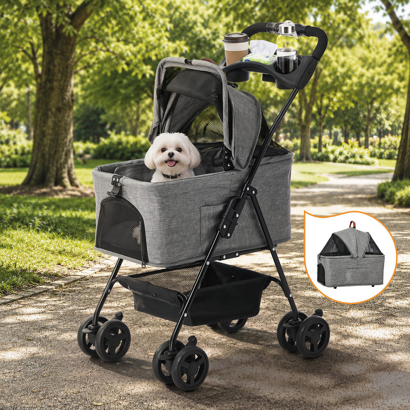 Alopet Pet Stroller Pram Removable Carrier Pushchair Foldable