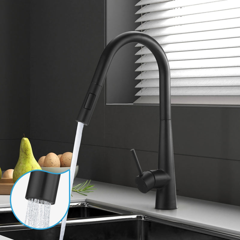 Welba Kitchen Mixer Tap Pull Out Faucet 2-Mode Swivel Black