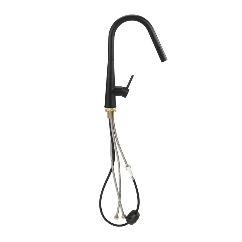 Welba Kitchen Mixer Tap Pull Out Faucet 2-Mode Swivel Black