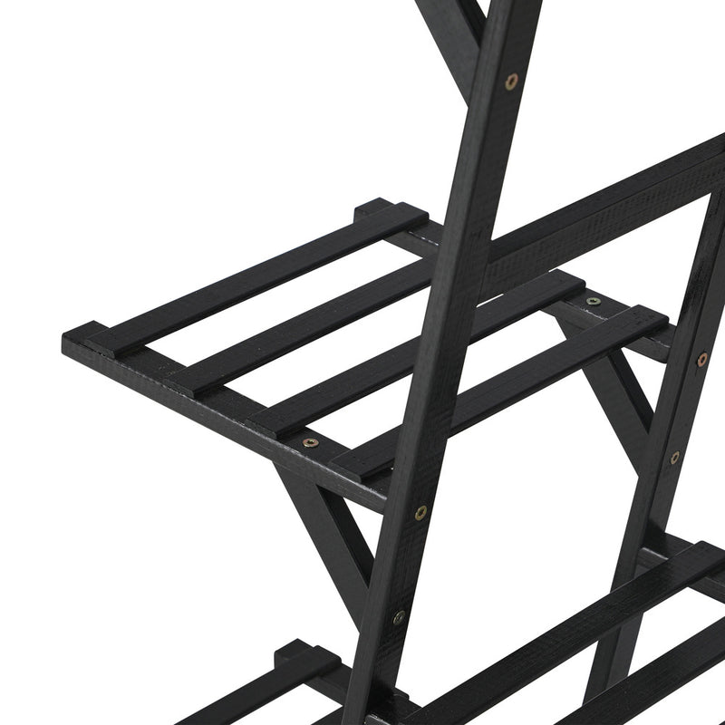 Livsip Plant Stand 12-shelf Bamboo Frame Black