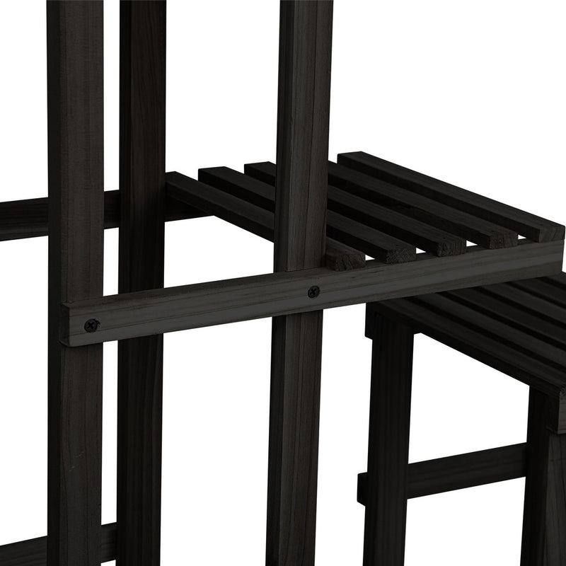 Livsip Plant Stand 6 Tiers Wooden Shelving Black