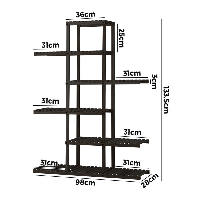 Livsip Plant Stand 6 Tiers Flower Pots Rack Black