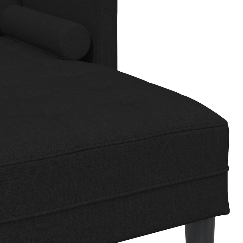 vidaXL Sofa Set with Cushion Black 173 x 131 x 67 cm Polyester