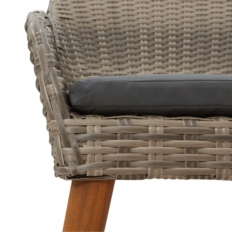 vidaXL Garden Chair 2 pcs Black 62.5 x 55 x 82 cm Poly Rattan