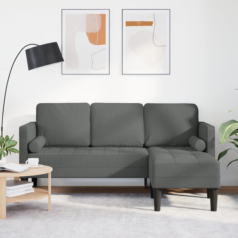 vidaXL Sofa Set with Cushion Dark Grey 173 x 131 x 67 cm Polyester