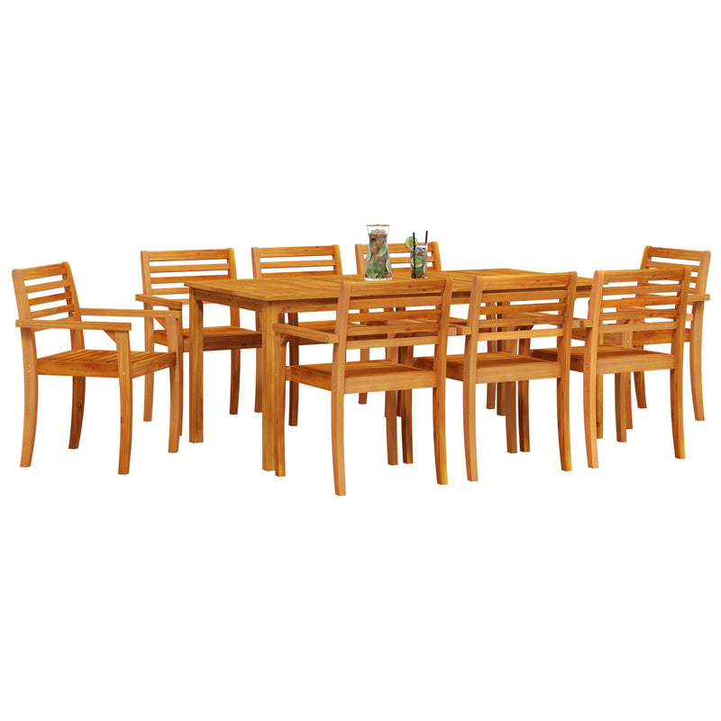vidaXL Garden Dining Set 9 pcs Brown Solid acacia wood