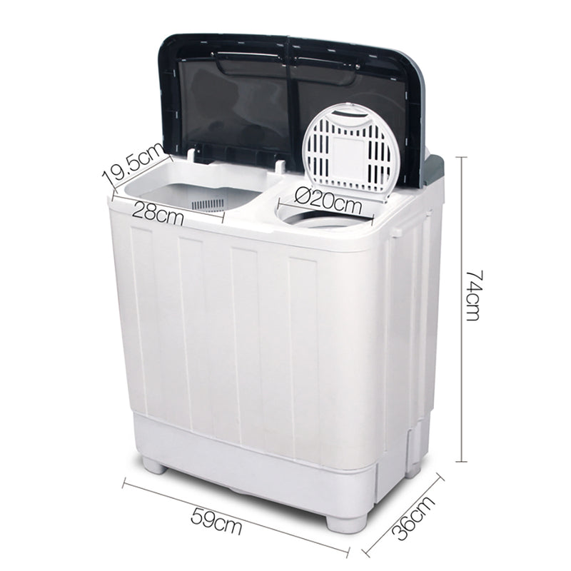 Devanti Portable Washing Machine Twin Tub 4.6KG White