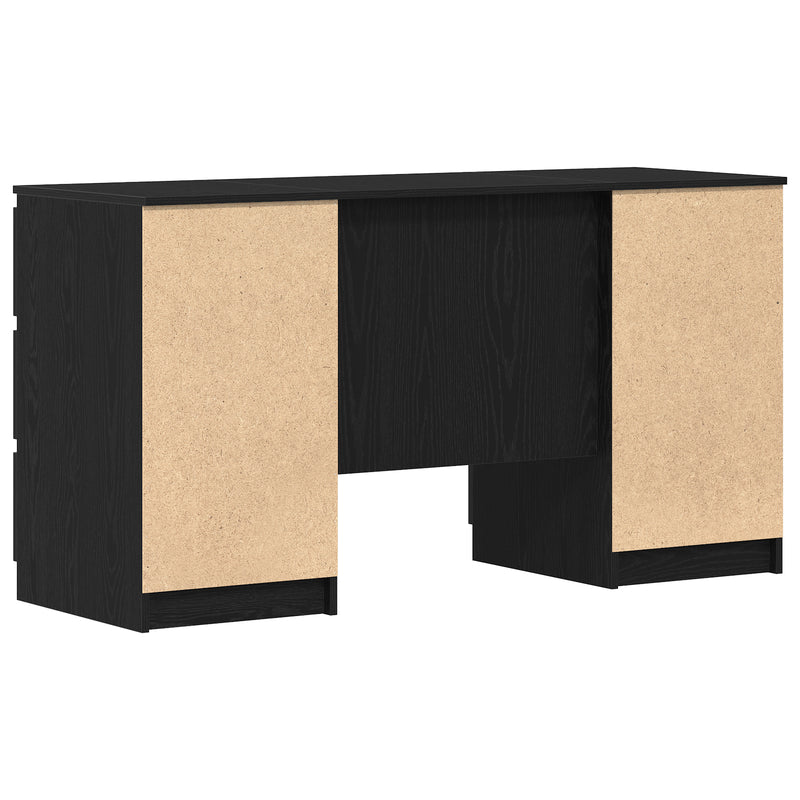 vidaXL Desk Black oak 140 x 50 x 76 cm Engineered wood
