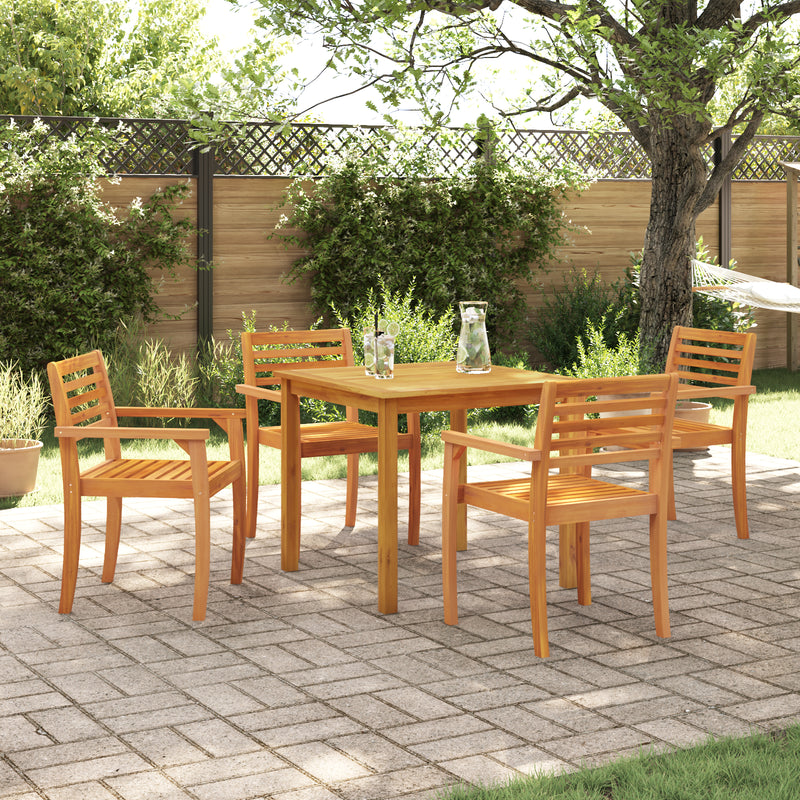 vidaXL Garden Dining Set 5 pcs Brown Solid Acacia Wood