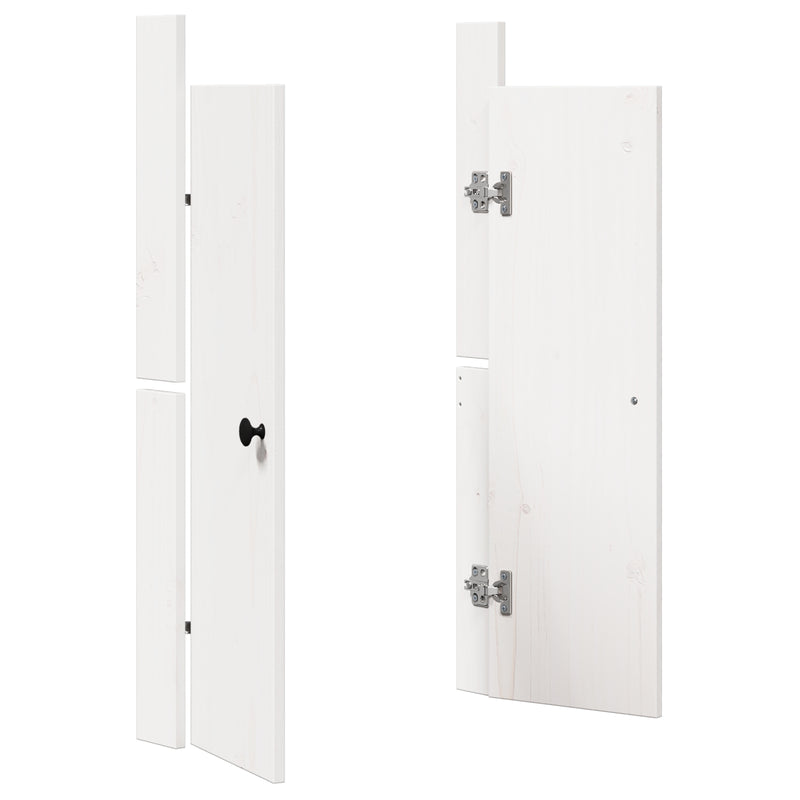vidaXL Kitchen Door 2 pcs White 50 x 9 x 82 cm Solid Pine wood
