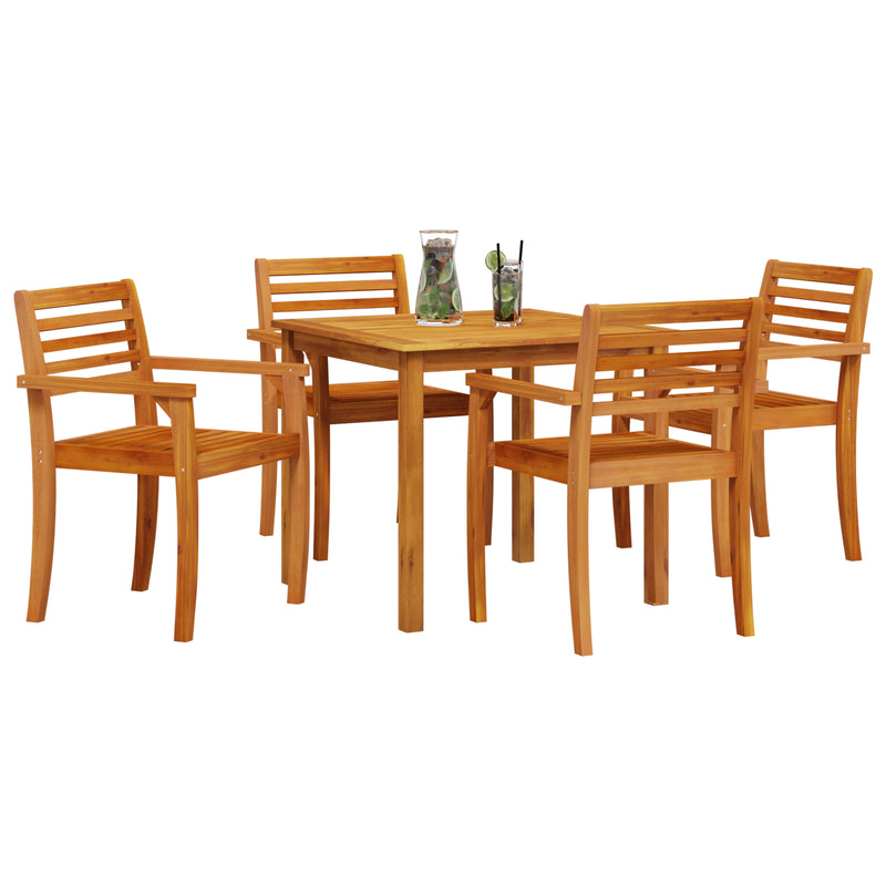 vidaXL Garden Dining Set 5 pcs Brown Solid acacia wood