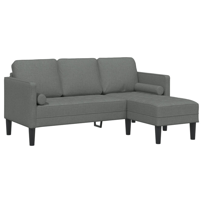 vidaXL Sofa Set with Cushion Dark Grey 173 x 131 x 67 cm Polyester