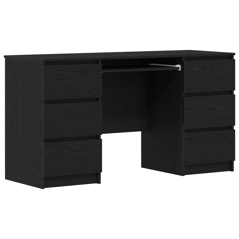 vidaXL Desk Black oak 140 x 50 x 76 cm Engineered wood