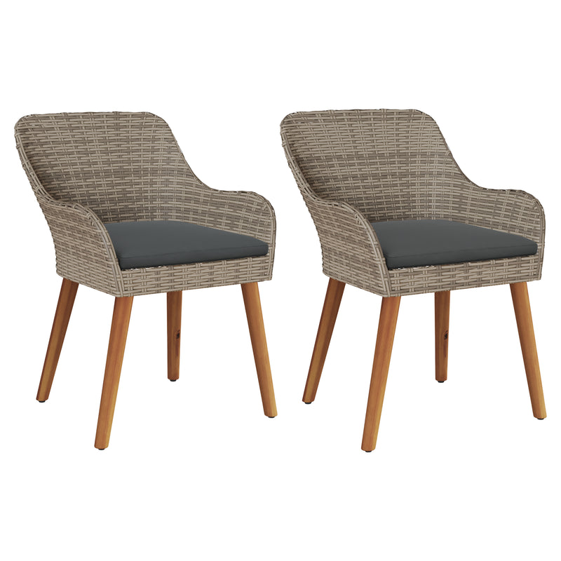 vidaXL Garden Chair 2 pcs Black 62.5 x 55 x 82 cm Poly Rattan