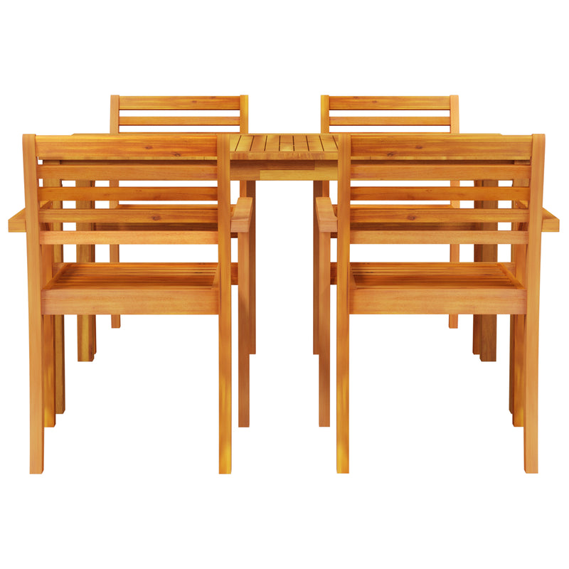 vidaXL Garden Dining Set 5 pcs Brown Solid Acacia Wood