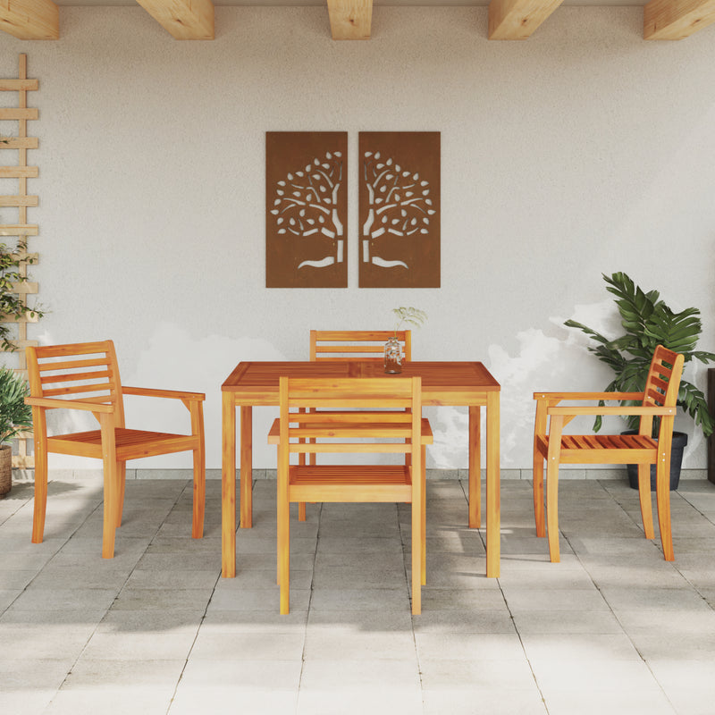 vidaXL Garden Dining Set 5 pcs Brown Solid Acacia Wood