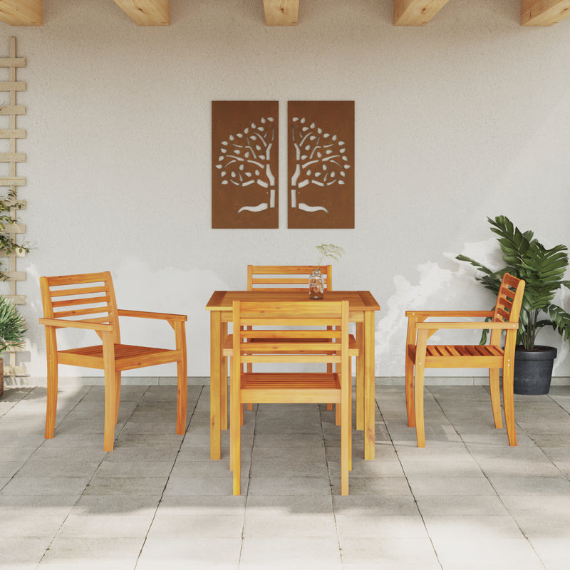 vidaXL Garden Dining Set 5 pcs Brown Solid Acacia Wood