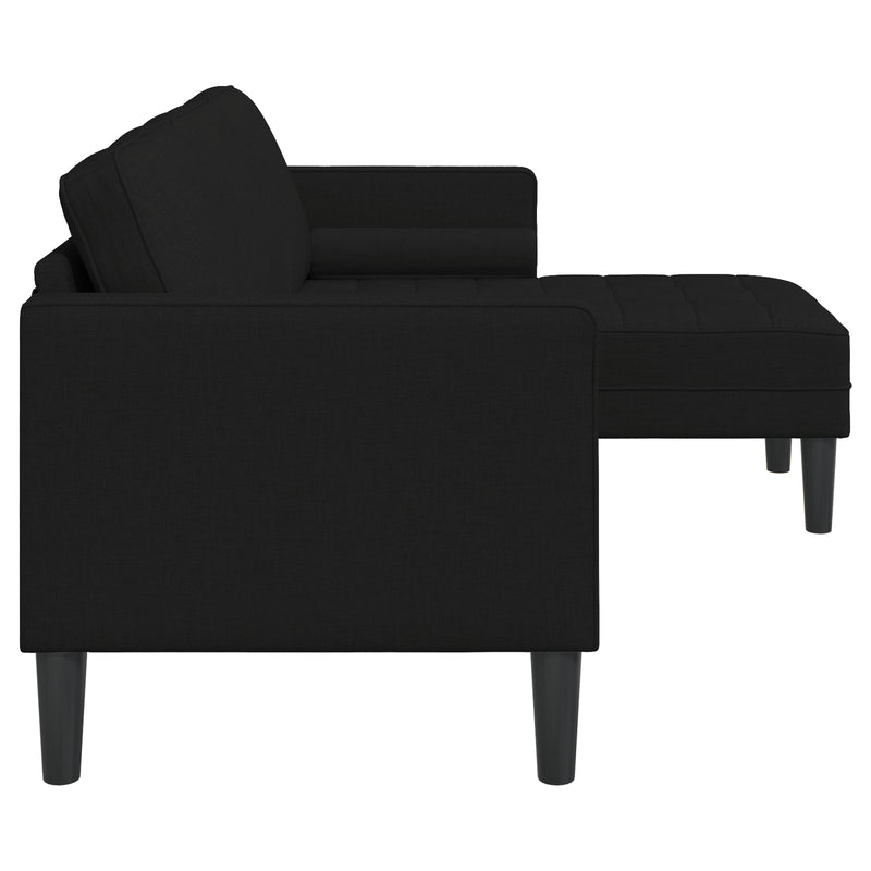 vidaXL Sofa Set with Cushion Black 173 x 131 x 67 cm Polyester