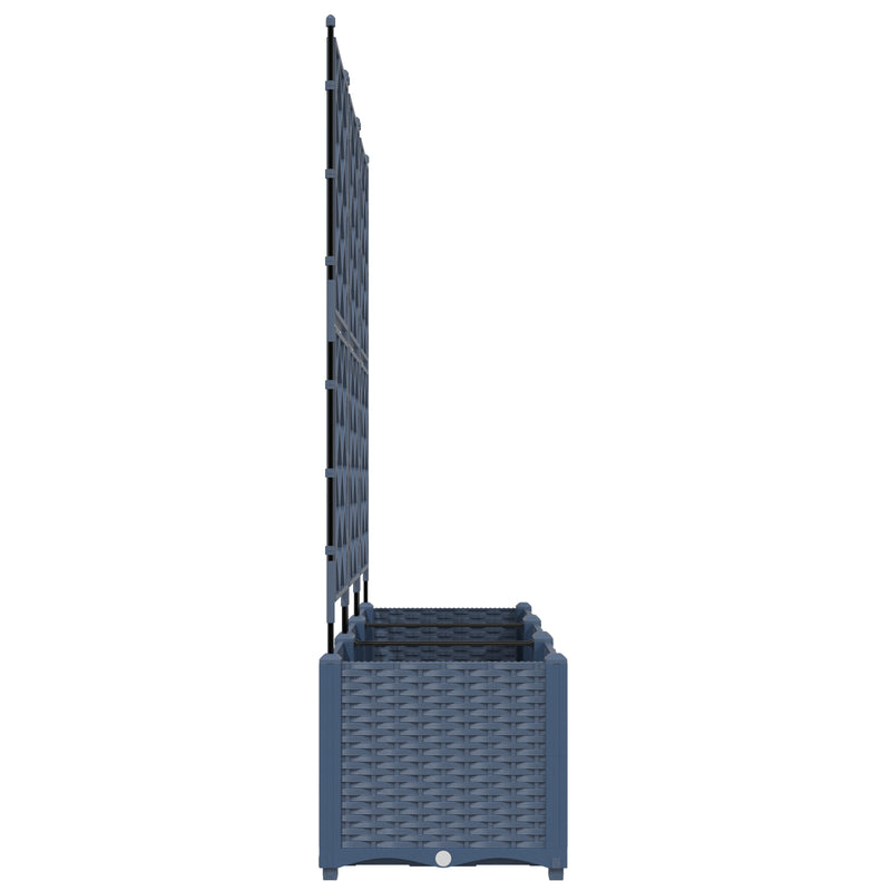vidaXL Garden Planter with Trellis 3 pcs Grey 120 x 40 x 143 cm PP