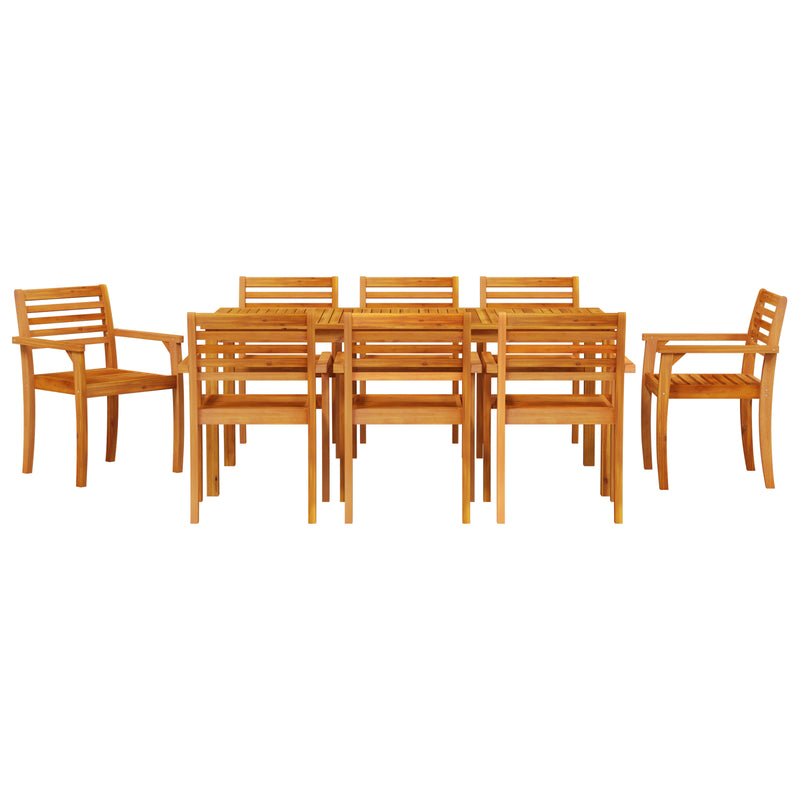 vidaXL Garden Dining Set 9 pcs Brown Solid acacia wood