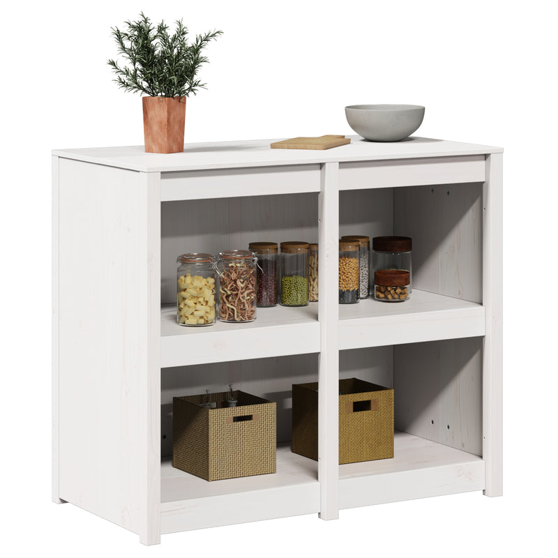vidaXL Kitchen Cabinet Warm White 106 x 55 x 92 cm Solid Pine Wood