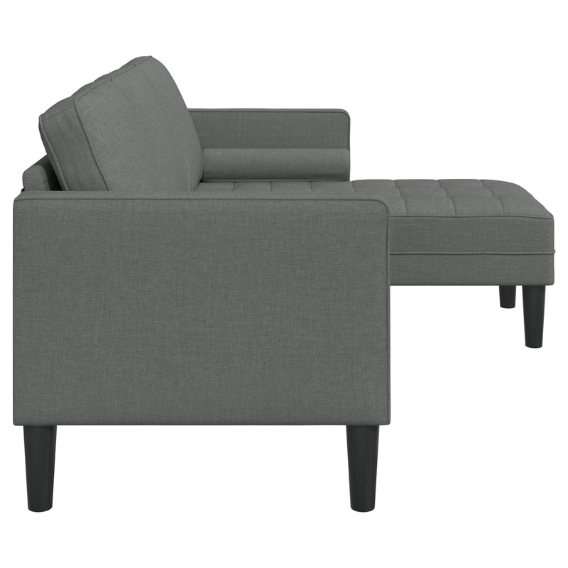 vidaXL Sofa Set with Cushion Dark Grey 173 x 131 x 67 cm Polyester