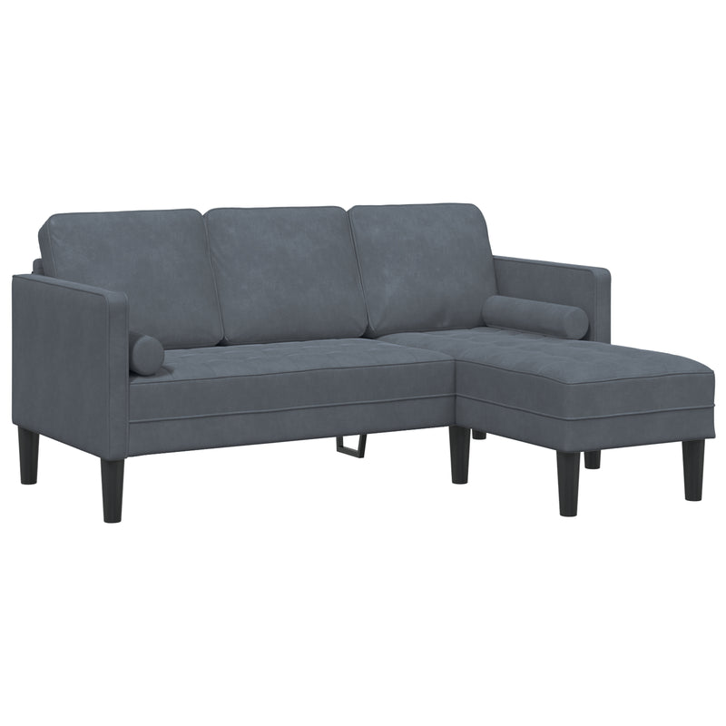 vidaXL Sofa Set with Cushion Dark Grey 173 x 131 x 67 cm Polyester
