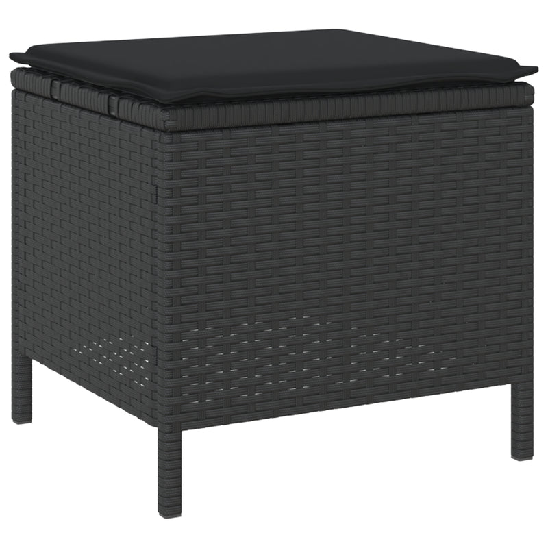 vidaXL Garden Dining Set 4 pcs Black Poly rattan