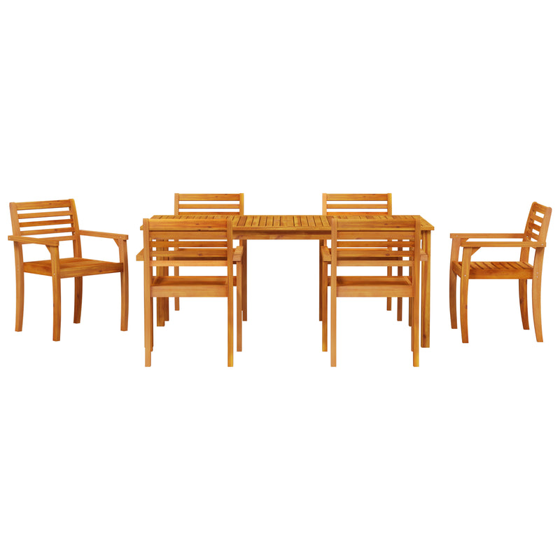 vidaXL Garden Dining Set 7 pcs Brown Solid Acacia Wood